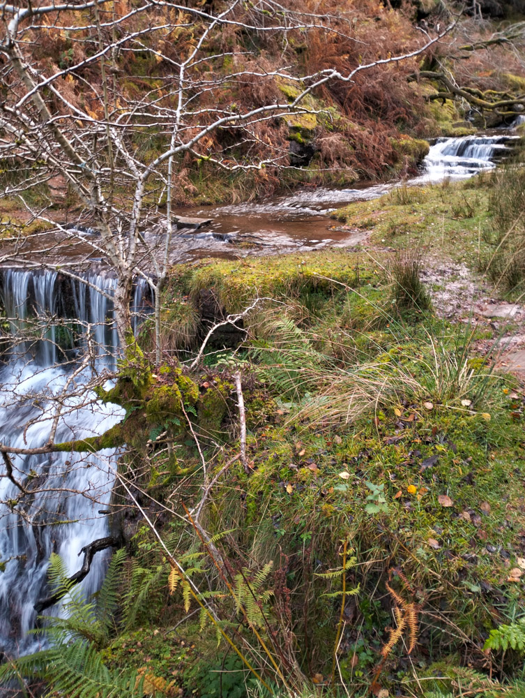 Waterfall near the water reservoir in the Black Mountains Wales