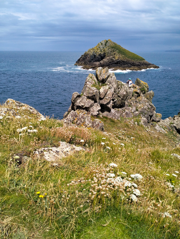 The South West Coast Path at the north coast of Cornwall UK