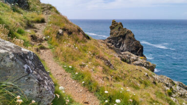 The South West Coast Path at the Rumps, north coast of Cornwall UK